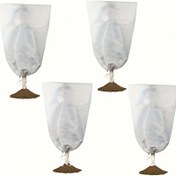 Resim 2 Adet Beyaz Kışlık Bitki Örtüleri Ayarlanabilir İpli Bağlama ile - 59.69x80.01 cm Nefes Alabilen Kumaş Soğuk Koruma Çantaları Don, Kuşlar ve Böcekler için - Bahçe & Çim Bakımı Temelleri 