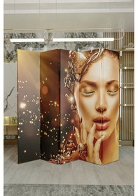 Resim Kadın Çift Taraf Baskılı 5 Kanat Paravan Oda Bölme 559885 