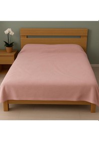Resim 185x210cm %100 Pamuklu Çift Kişilik Battaniye Polar Pembe 