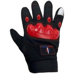 Resim Single Sword Tam Parmak Dokunmatik Özellikli Destekli Taktik Motorcu Eldiveni Kırmızı 