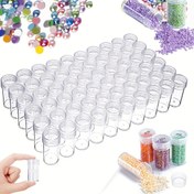 Resim 30 Adet Şeffaf Yuvarlak Boncuk Saklama Kapları - Dayanıklı Plastik Taşınabilir Organizatör Kavanozlar, DIY Elmas Boyama, Rhinestone Mozaik Sanatı ve El İşi Malzemeleri İçin - Beyaz Mini Kaplar, Hafif Tasarım, Takı Yapımı için Şeffaf Saklama Kabı 