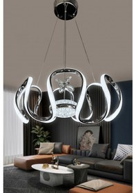 Resim Eliza Tek Top Led Avize - - Kumandasız / Krom Krom 