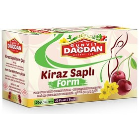 Resim Kiraz Saplı Form Çayı Bardak Poşet 20 Li 