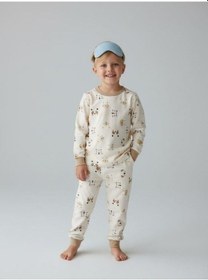 Resim Zekids Erkek Çocuk Animal Baskılı Pamuklu Pijama Takım-16824 Renklı 