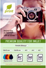 Resim PRİNT Epson L655 Fotoğraf Kağıdı Premium Parlak 260 Gr 13x18 50 Yp 