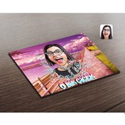 Resim Kişiye Özel Kadınlar Günü O Bir Çiçek Karikatürlü Ahşap Puzzle-2 