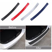 Resim Gümüş 1 Adet Arka Koruma Plakası Etiket Araba Arka Anti-kicked Çizilmeye Karşı Koruma Şeridi 3d Karbon Fiber Film 