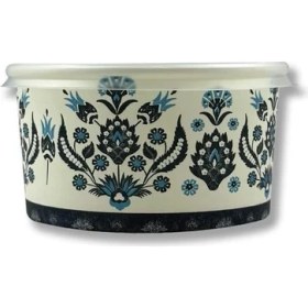 Resim Lidyahan Store Karton Kağıt Çorba-Aşure-Tatlı-Dondurma-Yemek Kasesi -14 Oz Plastik Kapaklı Kase 50 Adet 