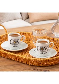 Resim Porsima 05 Porselen 12 Parça Türk Kahve Fincan Takımı 90ml 