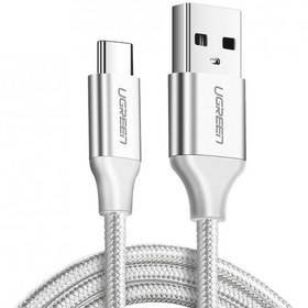 Resim Ugreen Örgülü USB Type-C Şarj ve Data Kablosu Beyaz 1 Metre 