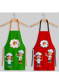 Resim Ays Home 2'li Yeşil Kırmızı Çocuk Etkinlik Mutfak Önlüğü Seti 
