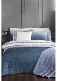 Resim Helezon Çeyiz Seti Lacivert 16 Parça Ekru 