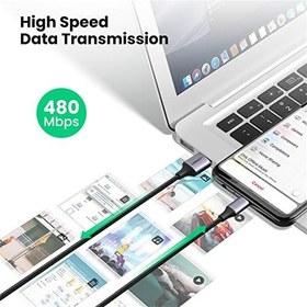 Resim Ugreen Örgülü Micro-USB & USB-A Data ve Şarj Kablosu, 50 CM, Siyah 
