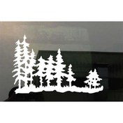 Resim Redline Grafik Çam Ağaçları Sticker 
