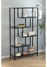 Resim Bofigo 6 Raflı Kitaplık Dekoratif Kitaplık Metal Kitaplık Ofis Kitaplığı Larissa Antrasit Antrasit 