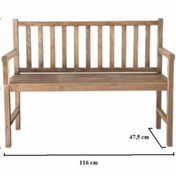 Resim Kollu Bahçe Bankı 116x48 Cm Bench Sandalye Dış Mekan Teras Ceviz Rengi 
