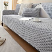 Resim 1 Adet Katı Kadife Koltuk Yastık Kılıfı - Minimalist Açık Bej, Kaymaz Koruyucu 1/2/3/4 Kişilik Kanepe İçin, Evcil Hayvan Dostu Oturma Odası Dekoru 
