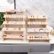 Resim 1 adet Doğal Ahşap Gösteri Standı - Çok Fonksiyonlu Ev Depolama Rafı, El Sanatları, Oje, Manikür ve Oyuncak Figürleri için - 68.58cm Yükseklik, 3.2 Cu Ft Kapasite, Klasik Tasarım, Montaj Gerektirmez, El Sanatları Gösterisi, Zarif El Sanatları, Dayanıklı Yapı 