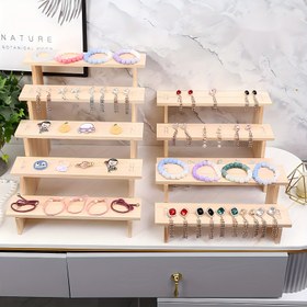 Resim 1 adet Doğal Ahşap Gösteri Standı - Çok Fonksiyonlu Ev Depolama Rafı, El Sanatları, Oje, Manikür ve Oyuncak Figürleri için - 68.58cm Yükseklik, 3.2 Cu Ft Kapasite, Klasik Tasarım, Montaj Gerektirmez, El Sanatları Gösterisi, Zarif El Sanatları, Dayanıklı Yapı 