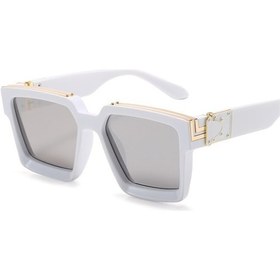 Resim Joyhub Megs Drummer Büyük Kare Eloksal Güneş Gözlüğü Unisex Trend 2024 E8hdx6 Gri 