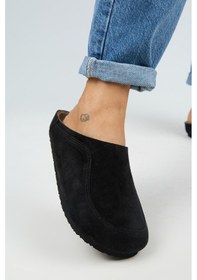 Resim Wind Kadın Hakiki Deri Düz Sabo Terlik-10497 Siyah 