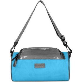 Resim Ranyeek Mountain Bisiklet Su Geçirmez Dokunmatik Telefon Çantası - 6.5" Ekran Uyumlu, Darbe Emici, Çift Fermuar, Ayırılabilir Kayış - Mavi Mavi 