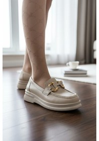 Resim Enoch Kadın Bej Gold Köprü Tokalı Comfort Tabanlı Şehir Loafer Ten 