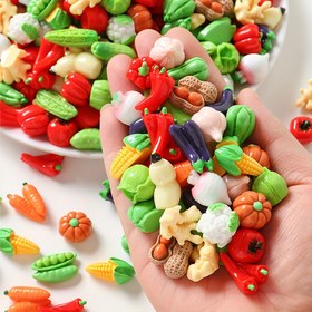 Resim 30/50 Adet Mini Reçine Sebze Simülasyon Modeli Gerçekçi Renkli, El Sanatları, Saç Tokası Dekoratif Süsler, Ev ve Mutfak Dekorasyonları, Bebek Evi, Akvaryum Süsleri ve Diğer Sahnelere Uygun. 