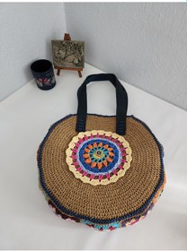 Resim Fikriharika Design Bohem, Motifli, Hasır, Kadın Omuz Çantası Çok Renkli 