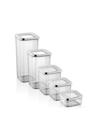 Resim Vip Ahmet VP-113 Kare Saklama Kabı 5'li Füme - Şeffaf 