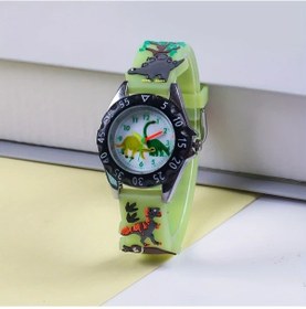 Resim Sunshine022 Gençler İçin Yeşil Dinozor Kuartz Saati Sevimli Çizgi Film Tasarımı Spor Tarzı Alaşım Kasa Ve Tpu Kayış Diğer 