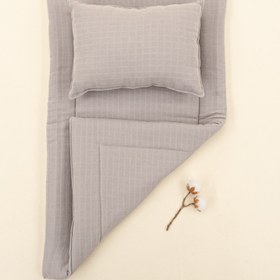 Resim Alt Açma Matı ve Yastık - Koyu Gri Muslin 