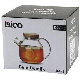 Resim Luz&pos 1000ml Sade Düz Cam Demlik Bambu Dış Yüzey - Metal İç Yüzey - Silikon Contalı Kapak Çok Renkli 