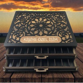 Resim ecce reklam ürünleri ECCE Çekmeceli 2 Katlı 20 li Tesbih Kutusu 