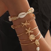 Resim Denizyıldızı & Kabuk Dekor Bileklik 5'li Set 