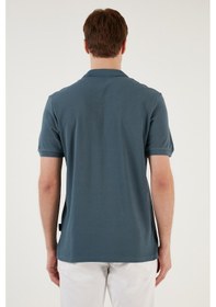 Resim Buratti Pamuklu Regular Fit Düğmeli Polo Yaka 3'Lü Paket Erkek T Shirt 5902127S3 Petrol-Gri Melanj-Beyaz 