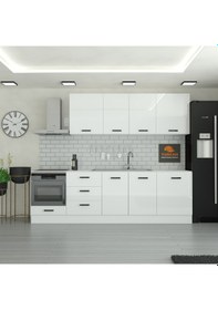 Resim 265 Cm Mutfak Dolabı Mdf Kapak Tezgah Dahil Yrkn265 97 Beyaz 