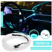Resim Araç Içi Torpido Led Neon Işıklı Renkli Ip Ledi 2 Metre - Buzmavi 