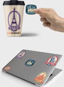 Resim Echo Home Dünya Şehirleri Temalı Laptop Notebook Kask Telefon Valiz Sticker Etiket Seti 