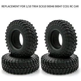 Resim Elmpaly 1/10 Trx4 Scx10 Araç Lastikleri - 4 Adet Kauçuk Tekerlek Yedek Parça, 96mm Dış Çap, 40mm Genişlik, Geeroyoo İçin 