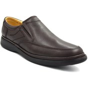 Resim Prego Hakiki Deri Poli Taban Topuk Dikeni Destekli Bağcıklı Erkek Günlük Confort Ayakkabı Kahve A4880 Ka 