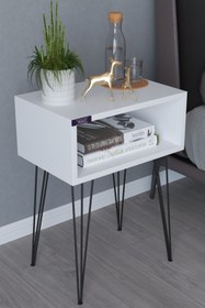 Resim THE VİOLET Star Komodin-beyaz 