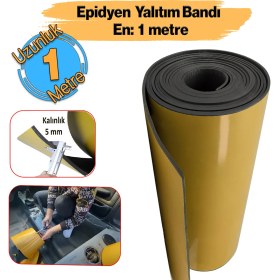 Resim (5 MM EN:100 CM X 1 MT) Yapışkanlı Oto Araç Motor Ses Isı Yalıtım Izolasyon Bandı Kauçuk Sünger 