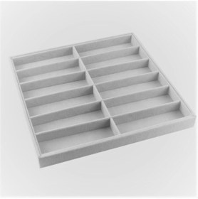 Resim Aydın Decor Yerli Üretim Havana Model Süet Kumaş Gri Renk 36-38 Cm Çekmece Ici Gözlük Standı 