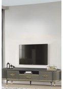 Resim Duru Tv Sehpası - Antrasit Gold Antrasit - Gold 
