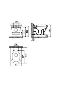 Resim Creavit Antik Asma Klozet An320 Kapak Hariç 
