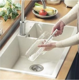 Resim Cocoloco Home Kavanoz Biberon Şişe Yıkama Fırçası Silikon Beyaz 1 Adet 