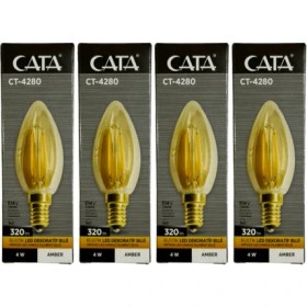 Resim Cata CT-4280 4W 1800K (Amber) E14 Duylu Rustik LED Dekoratif Ampul (4 Adet) 
