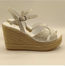 Resim Camelia Gümüş Deri Dolgu Topuk Sandalet Gümüş 