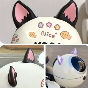 Resim 2 adet Kask Süsleri Kedi Kulaklıkları Motosiklet Elektrikli Bisiklet Kulaklıkları Sevimli Araba Dekoratif Etiketler Motosiklet 